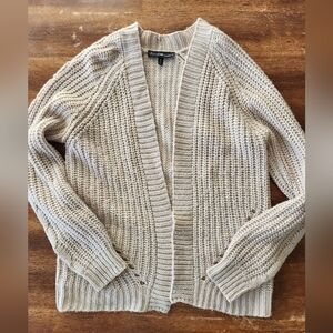 Derek Heart Cream Open Knit Cardigan